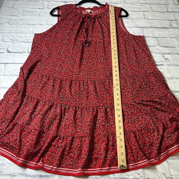 Max Studio Red Sleeveless Tiered Tunic/Dress. Size 2X. Great for Layering! - Picture 8 of 8